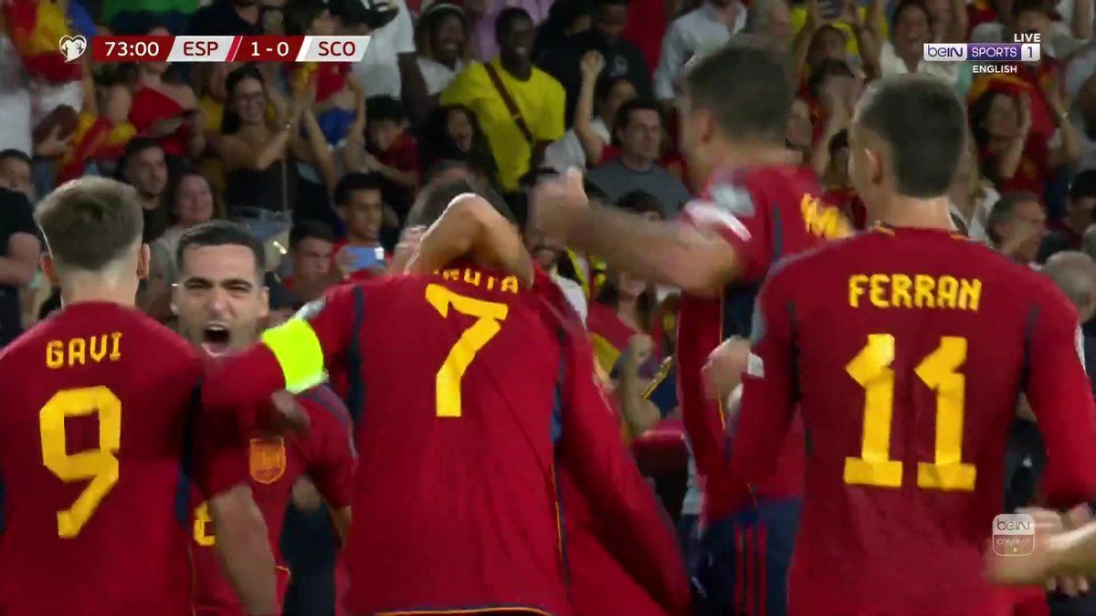 Video Alvaro Morata Finishes Great Cross To Put Spain Ahead