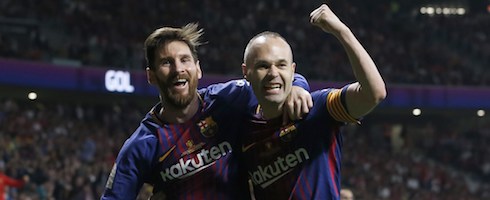 Lionel Messi and Andres Iniesta