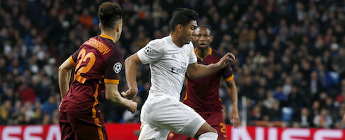Real Madrid's Casemiro runs through Roma