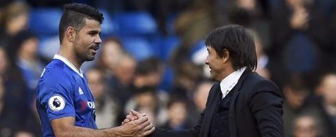 Diego Costa and Antonio Conte together at Chelsea