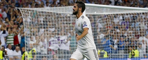 Isco celebrates scoring for Real Madrid