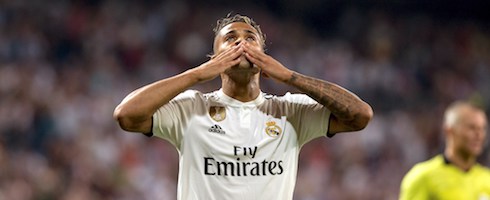 Mariano Diaz celebrates scoring for Real Madrid