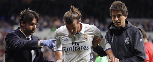 Real Madrid's Gareth Bale down