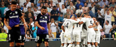 Real Madrid celebrating a goal