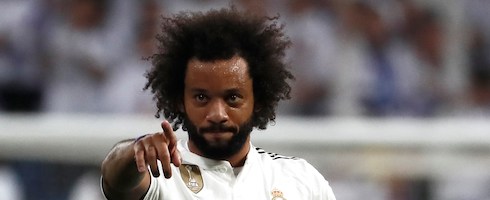 Real Madrid's Marcelo pointing