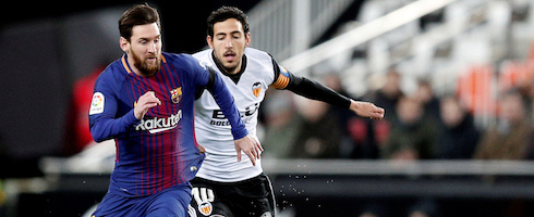 Barcelona's Lionel Messi against Valencia