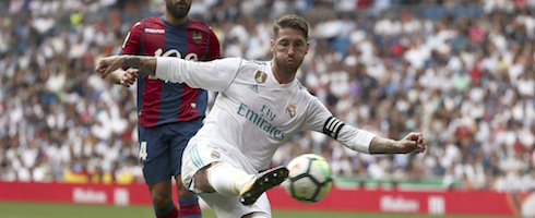 Real Madrid's Sergio Ramos against Levante