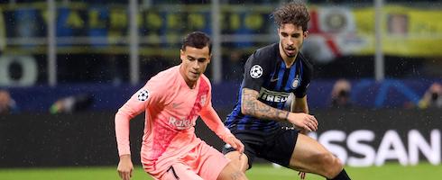 Barcelona's Philippe Coutinho against Inter