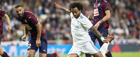 Real Madrid's Marcelo against Eibar