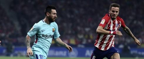 Lionel Messi against Saul Niguez