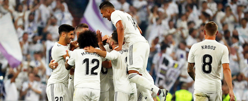 Real Madrid celebrating a goal