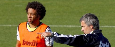 Marcelo and Jose Mourinho at Real Madrid