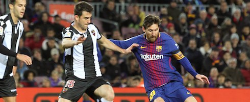 Barcelona's Lionel Messi against Levante