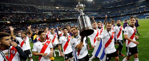 River Plate celebrate winning the Copa Libertadores