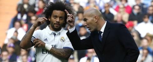 Marcelo and Zinedine Zidane at Real Madrid