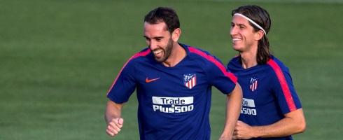 Atletico Madrid defenders Diego Godin and Filipe Luis