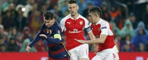 Barcelona star Lionel Messi against Arsenal