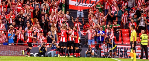 Athletic Club players celebrate