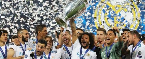 Real Madrid defender Marcelo with the Champions League