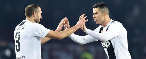 Giorgio Chiellini and Cristiano Ronaldo at Juventus