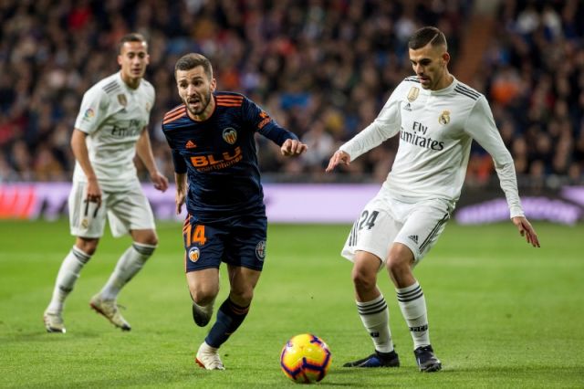 Jose Gaya Valencia v Real Madrid's Dani Ceballos