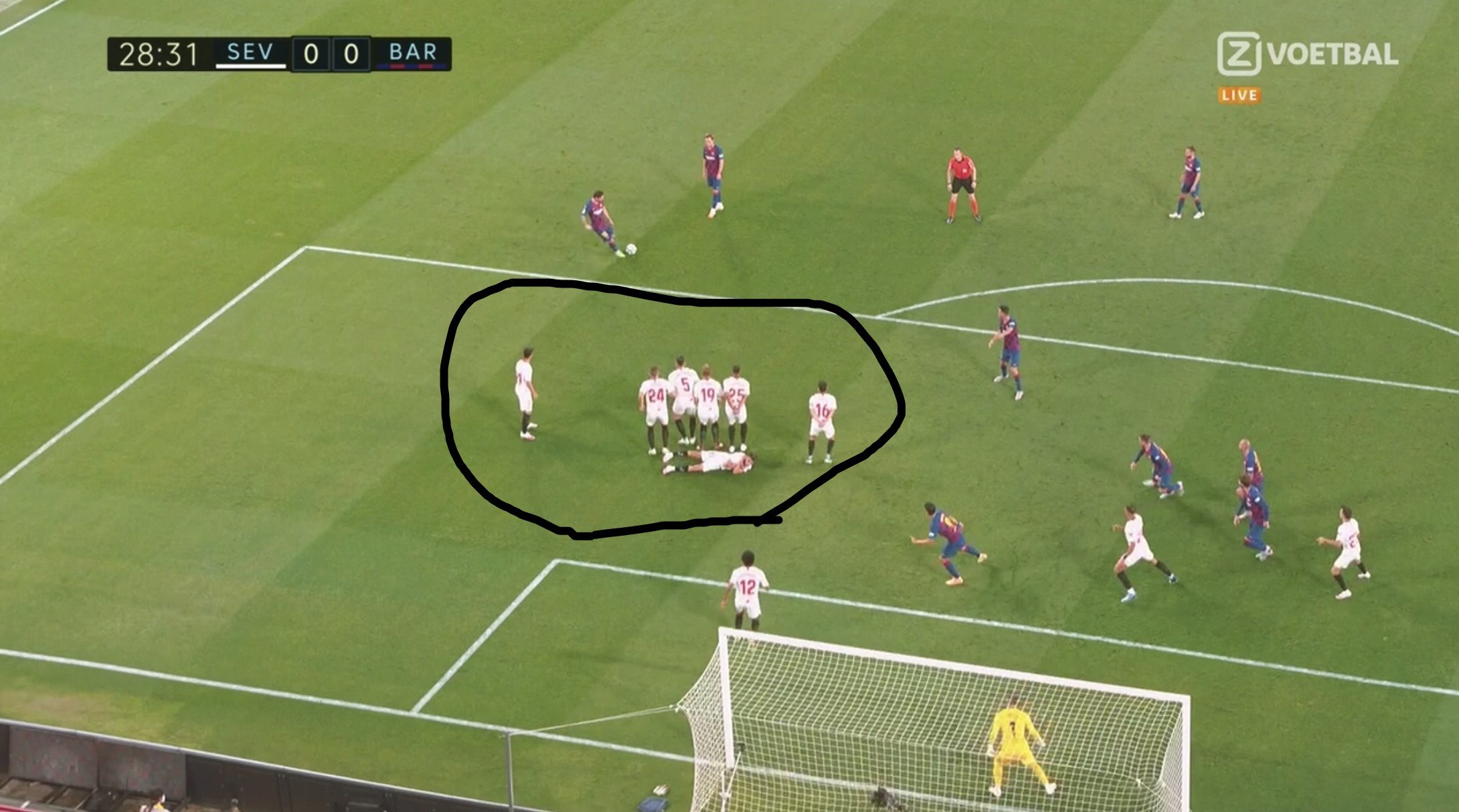 Video Crazy Sevilla Defending From Lionel Messi Free Kick Football Espana