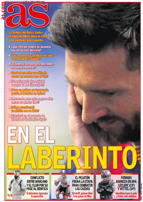 Today's Spanish Papers: Lionel Messi to miss Barcelona's preseason return with his contract set ...