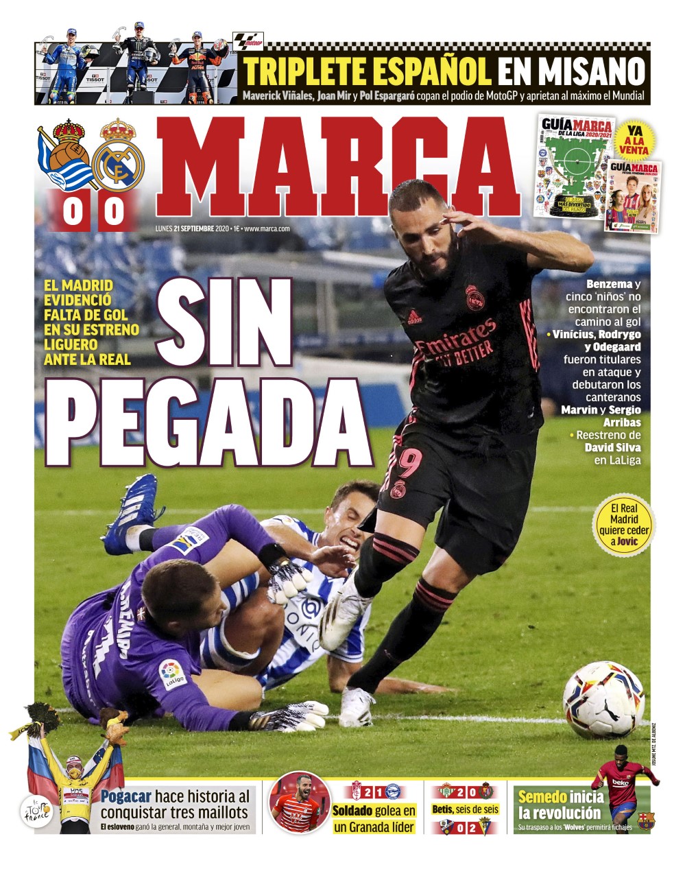 Today&#39;s Spanish Papers: Real Madrid held at Real Sociedad and Barcelona eye key transfer exits ...