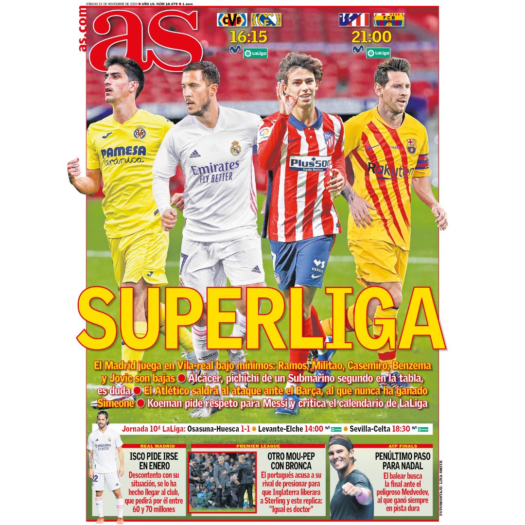 Today S Spanish Papers Isco Set For January Exit And Barcelona Face Crunch La Liga Trip To Atletico Madrid Football Espana