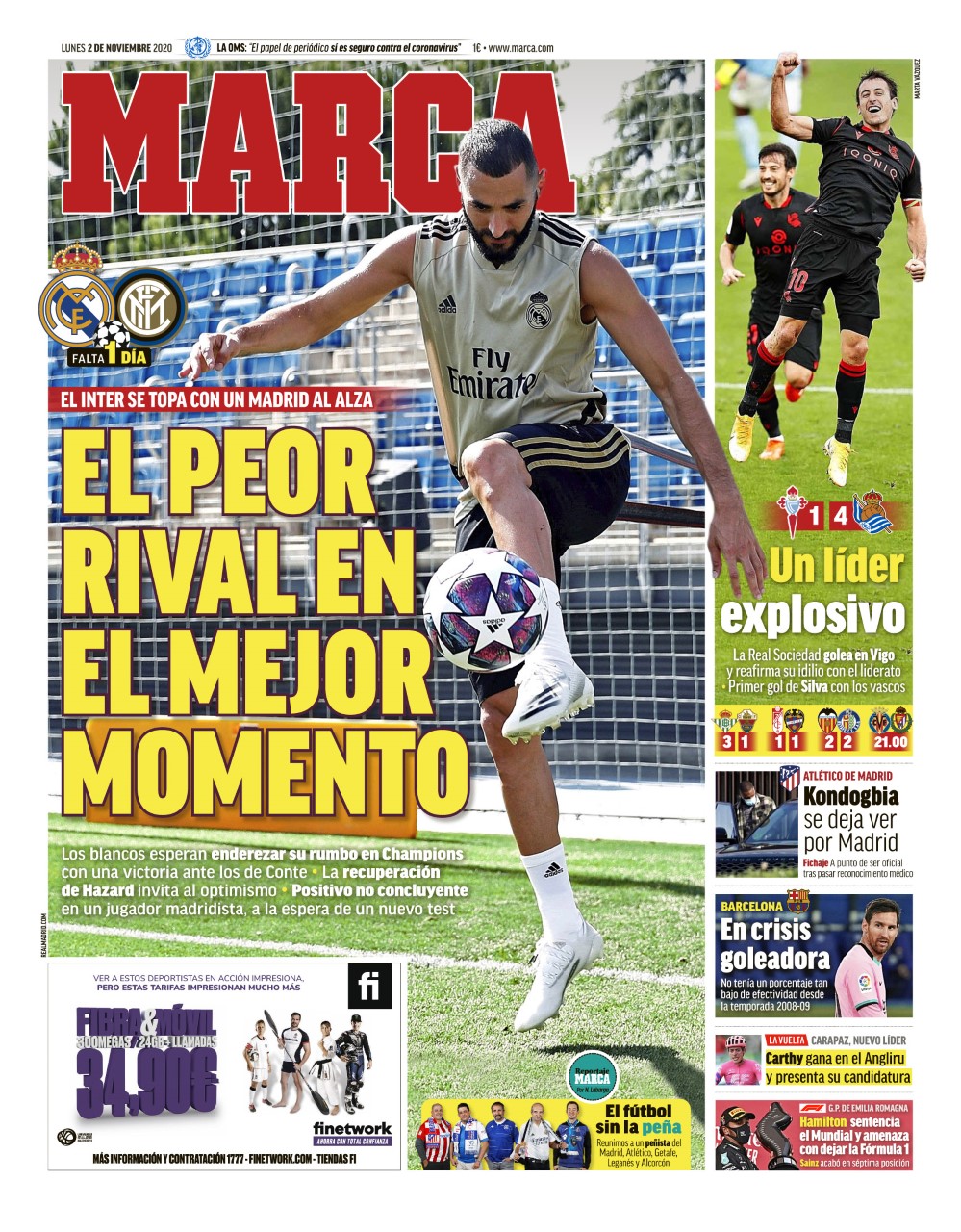 Today S Spanish Papers Real Madrid Set For Inter Milan Challenge And Barcelona Struggles Continue Football Espana