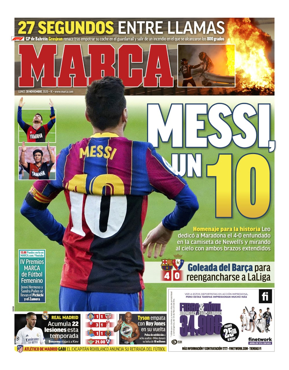 Today's Spanish Papers: Lionel Messi's tribute to Diego Maradona dominates  the headlines - Football Espana