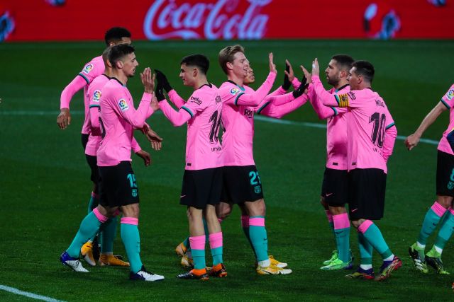 Barcelona players celebrate