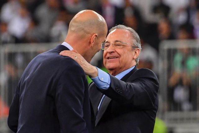 Zinedine Zidane with Florentino Perez