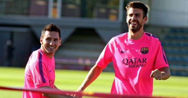 Lionel Messi and Gerard Pique