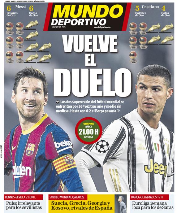 Today s Spanish Papers Lionel Messi and Cristiano Ronaldo meet