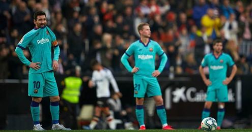 Barcelona stars Lionel Messi and Frenkie De Jong