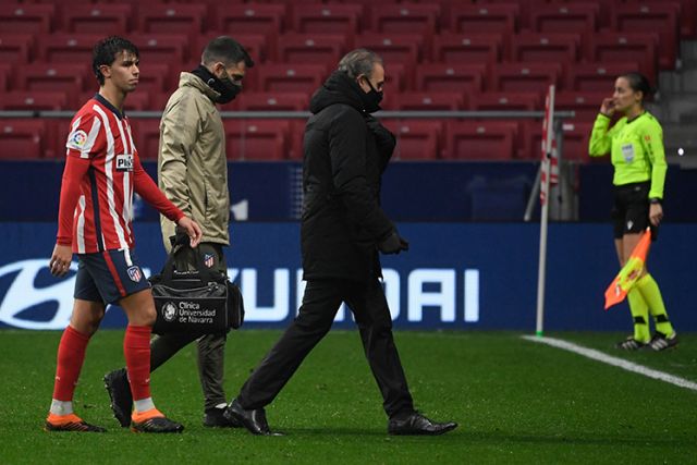 Atletico Madrid's Joao Felix leaves the field against Elche