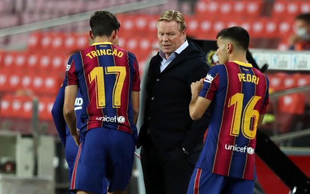 Pedri and Ronald Koeman, Barcelona