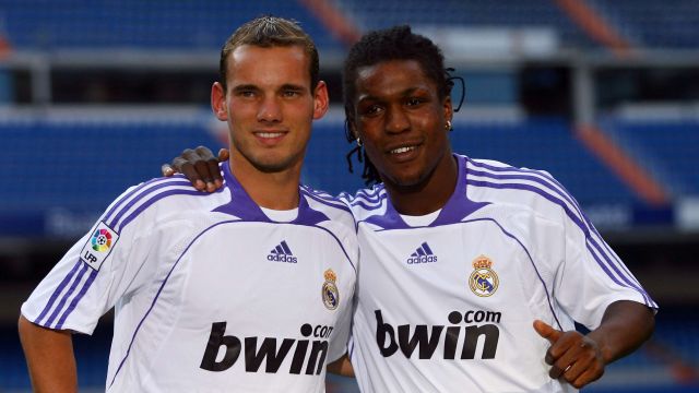 Wesley Sneijder y Royston Drenthe