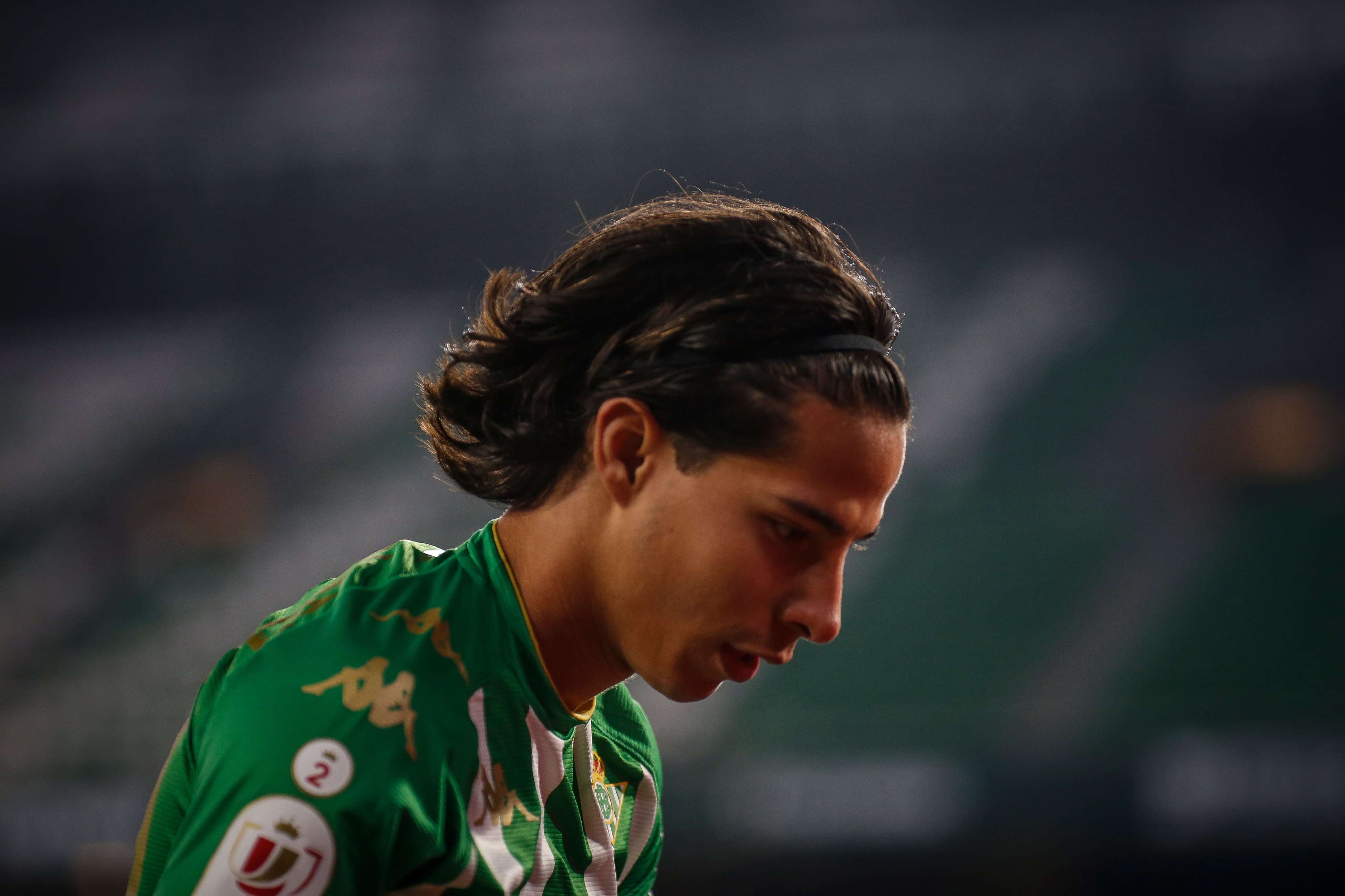 Diego Lainez of Real Betis during the UEFA Europa League match between Real  Betis and Ferencvaros TC played at Benito Villamarin Stadium on November  25, 2021 in Sevilla, Spain. (Photo by Antonio