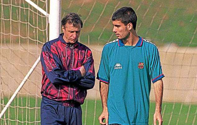 Johan Cruyff and Pep Guardiola