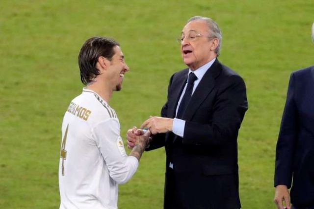 Sergio Ramos and Florentino Perez