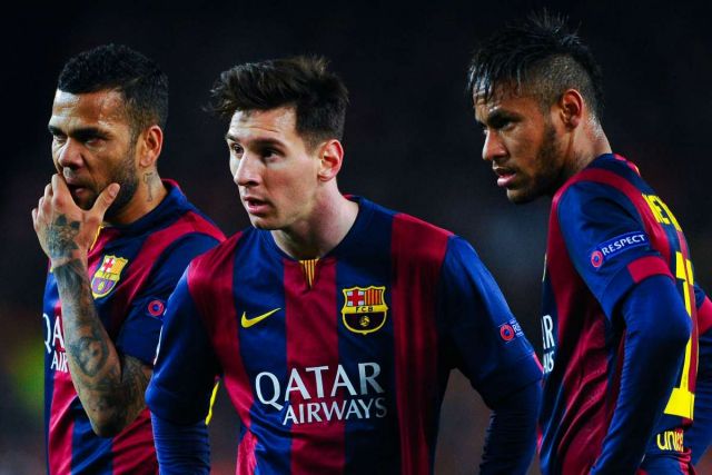 Dani Alves, Lionel Messi and Neymar at Barcelona