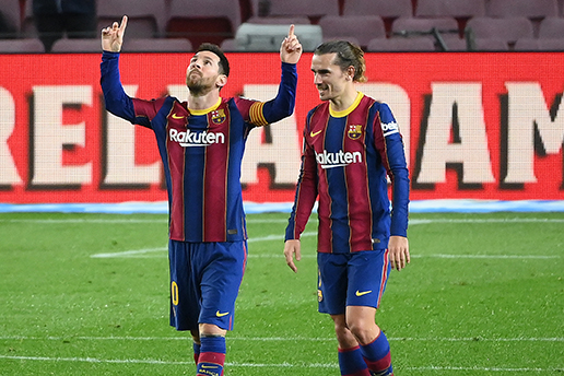 Barcelona stars Lionel Messi and Antoine Griezmann