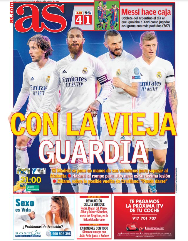 Today's Spanish Papers: Real Madrid gear up for Atalanta showdown