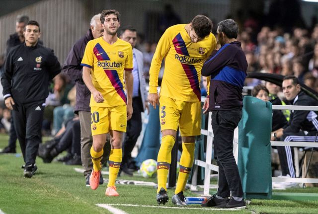 Sergi Roberto and Gerard Pique