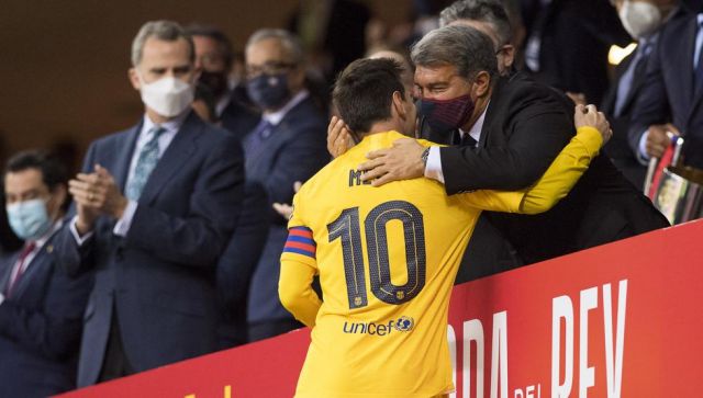 Lionel Messi y Joan Laporta