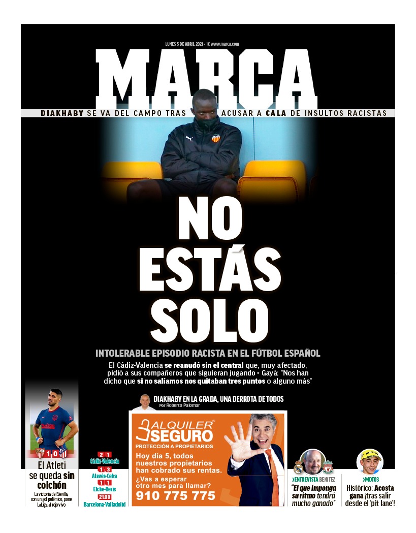 Today's Spanish Papers: Racism in Cadiz v Valencia ...