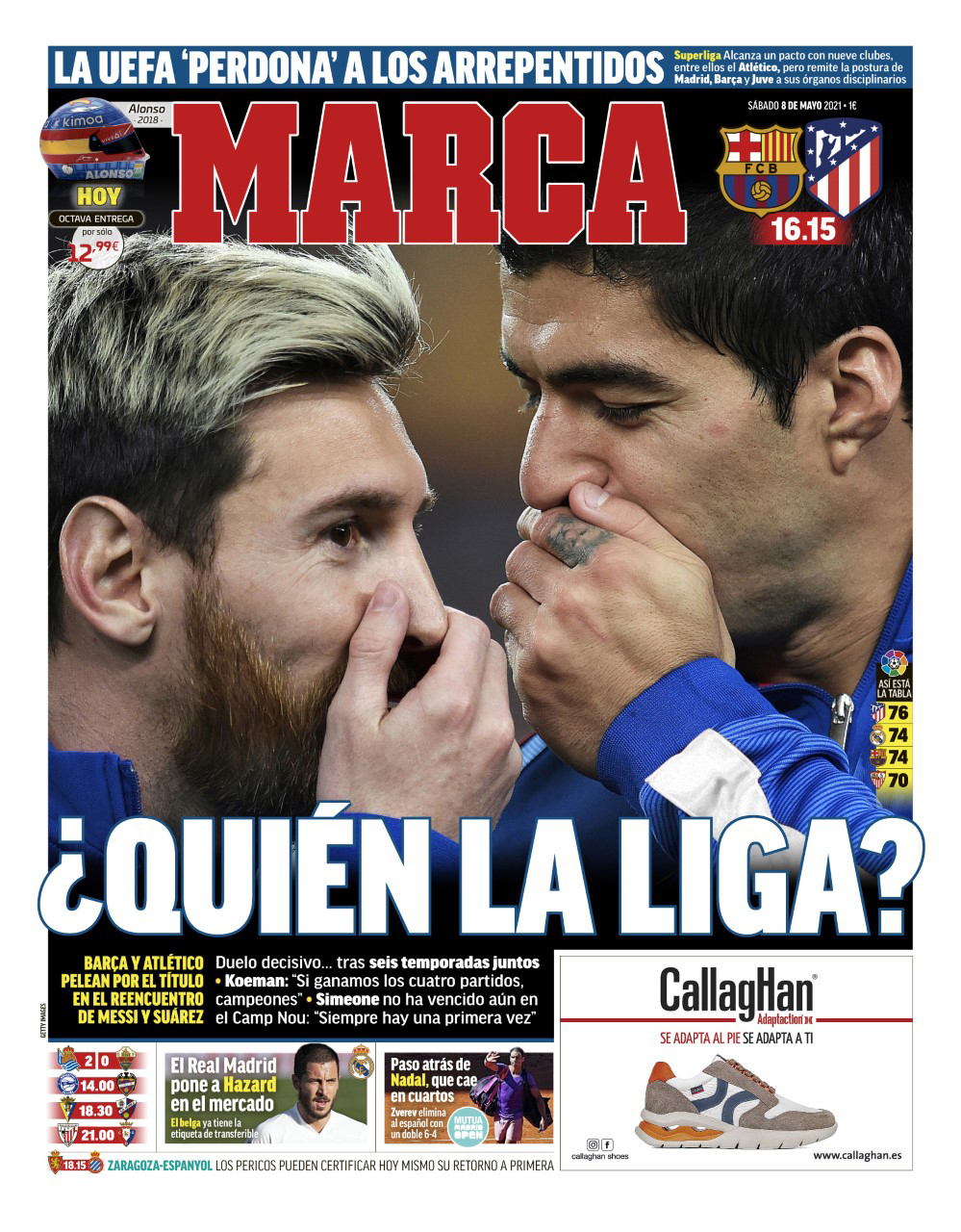 Today S Spanish Papers Key Weekend In La Liga Action As Title Rivals Barcelona And Atletico Madrid Do Battle Football Espana