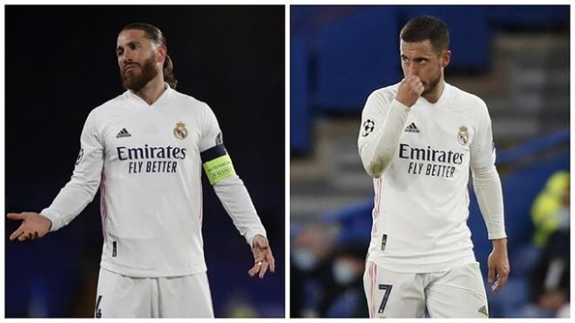 Sergio Ramos and Eden Hazard